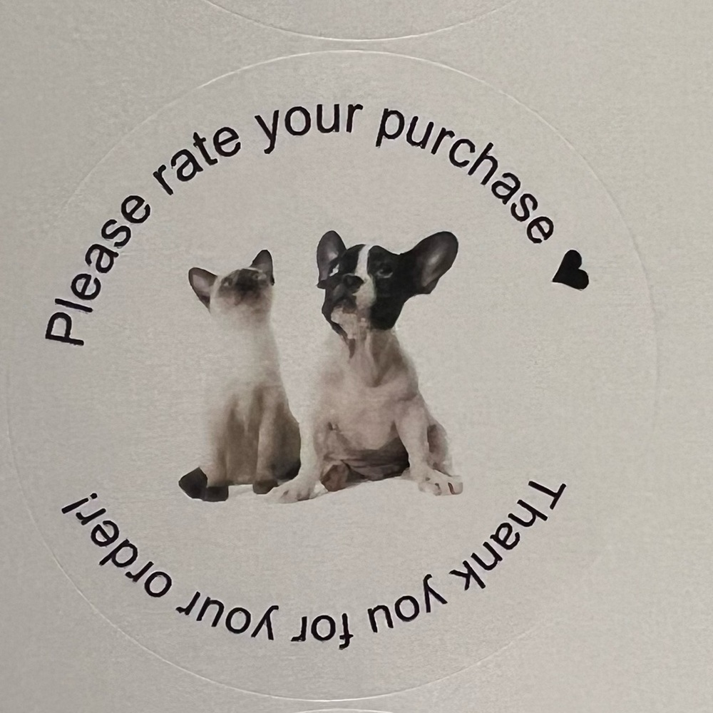 Custom made 60 count thank you stickers